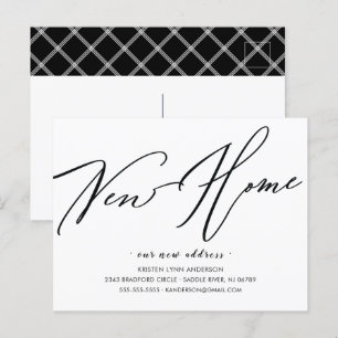 Carte Postale Script moderne Nouvelle maison Moteur Faire-part P