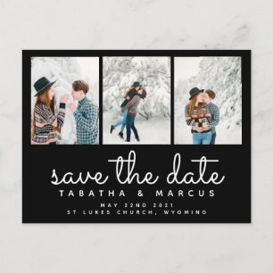 Carte Postale script moderne photo chic enregistrer la date