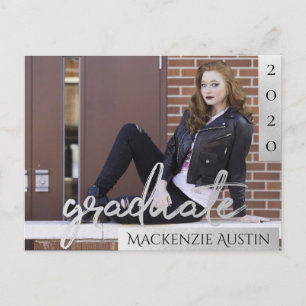 Carte Postale Script Silver Gradué Invitation photo tendance