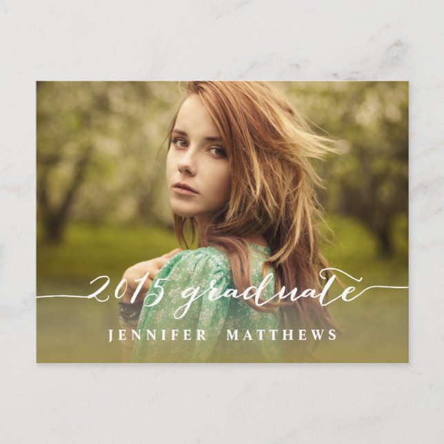 Carte Postale Script simple | Invitation de la fête de remise de (Devant)