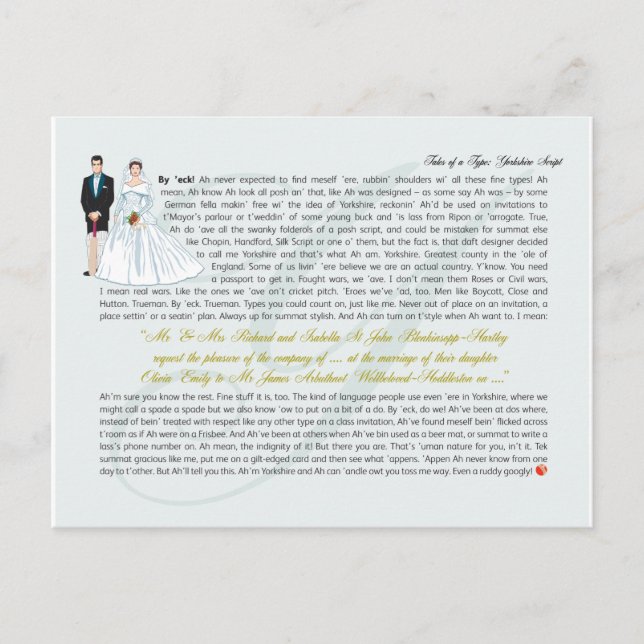 Carte Postale Script Yorkshire (Devant)