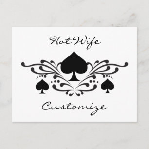 Carte Postale Scroll de style tatouage Black Spades Thunder_Cove