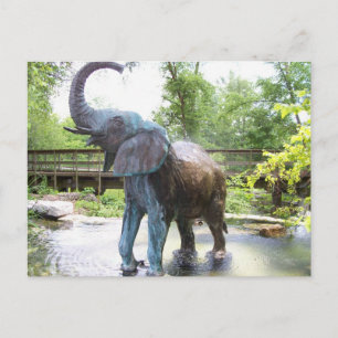 Carte Postale Sculpture africaine en bronze éléphant