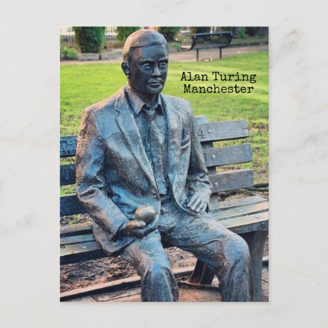 Carte Postale Sculpture d'Alan Turing, Manchester (Devant)