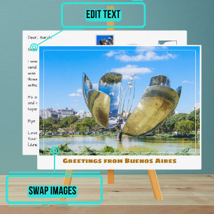 Carte Postale Sculpture de fleurs de Buenos Aires Argentine