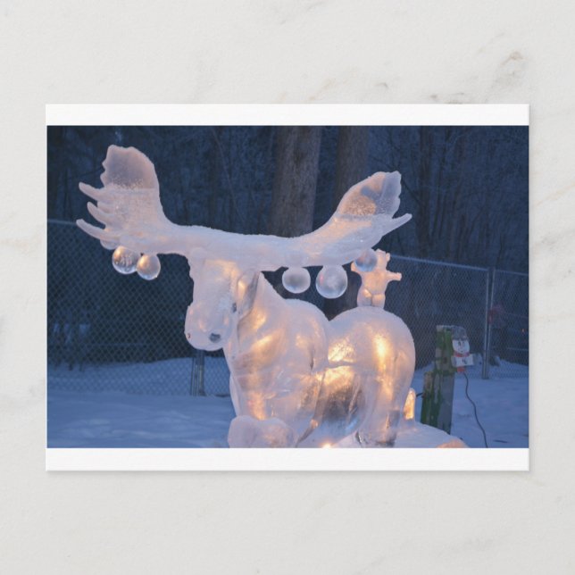 Carte Postale Sculpture de glace Neige Froissée Saisons d'hiver  (Devant)
