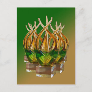 Carte Postale Sculpture de verre en vert et brun