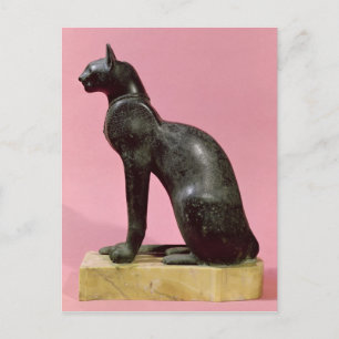 Carte Postale Sculpture d'un chat, période tardive