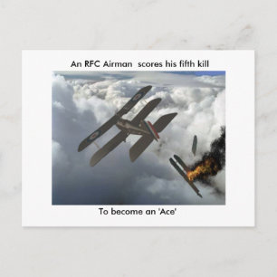 Carte Postale Se5a tue DFW, An RFC Airman marque sa cinquième...