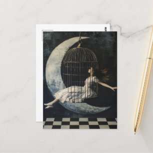 Carte Postale Se balancer dans une cage d'oiseaux