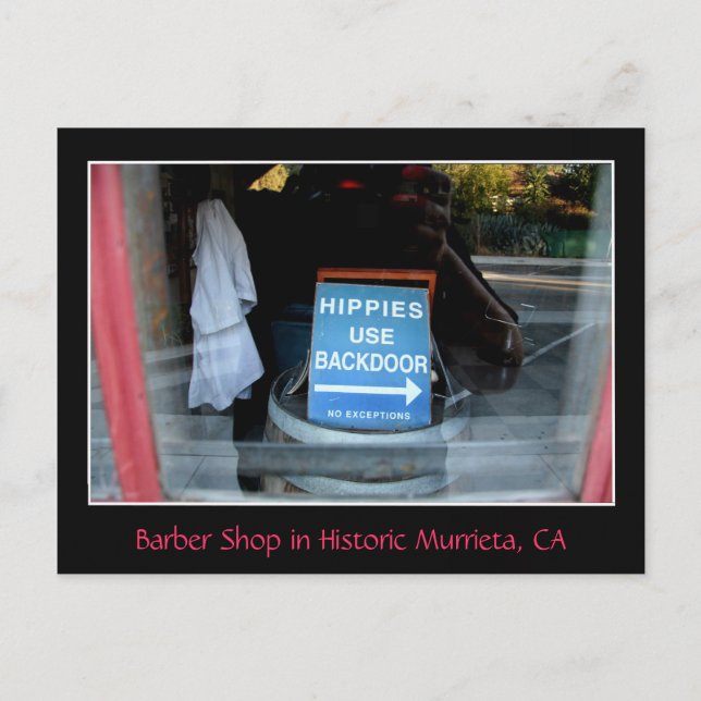 Carte Postale Se connecter Fenêtre Barber-Shop, Murrieta, CA (Devant)