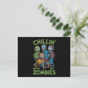 Carte Postale Se détendre avec mes zombies Halloween garçons enf