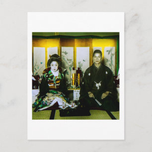 Carte Postale Se marier dans le Vieux Japon Le heureux couple