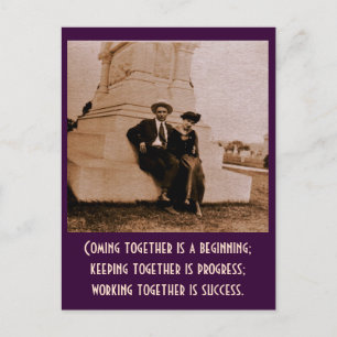 Carte Postale Se rassembler est un début ; garder ensemble..