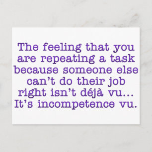 Carte Postale Se répéter pour incompétence : Coworkers