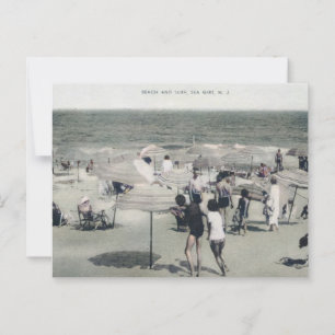 Carte Postale Sea Girt NJ Surf et plage Vintage
