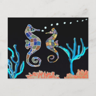 Carte Postale Sea Horse Ocean Thème