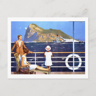 Carte Postale Sea Ocean Cruise Voyage à Gibraltar Vintage