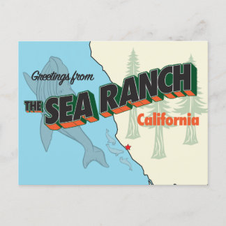 Carte postale Sea Ranch aux grandes lettres - vers