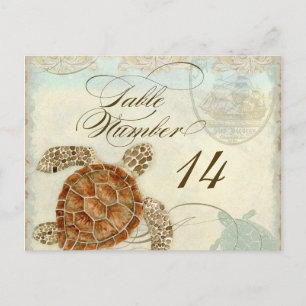 Carte Postale Sea Turtle Modern Coastal Ocean Beach Swirls