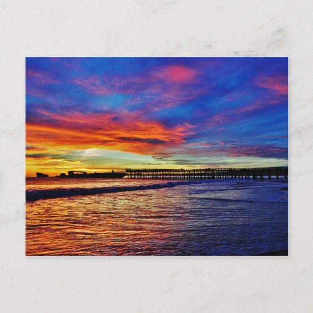 Carte Postale Seacliff Beach Sunset. père Noël Cruz, CA. (Devant)