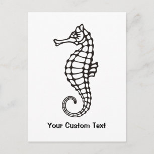 Carte Postale Seahorse Black