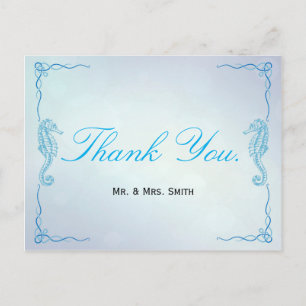 Carte postale Seahorse Dusk Blue Merci