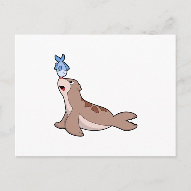 Carte Postale Seal with Fish (2).PNG (Devant)