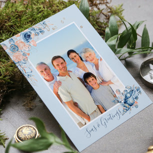 Carte Postale Seas & salutations Noël Nautique Chic Photo