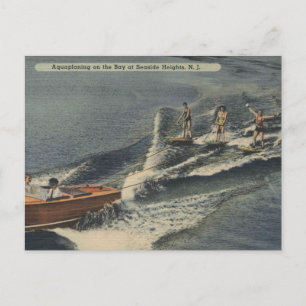 Carte Postale Seaside Heights NJ, Aquaplaning Water Skiing 1940