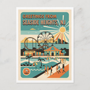 Carte Postale Seaside Heights NJ Rétro Jersey Shore Voyage