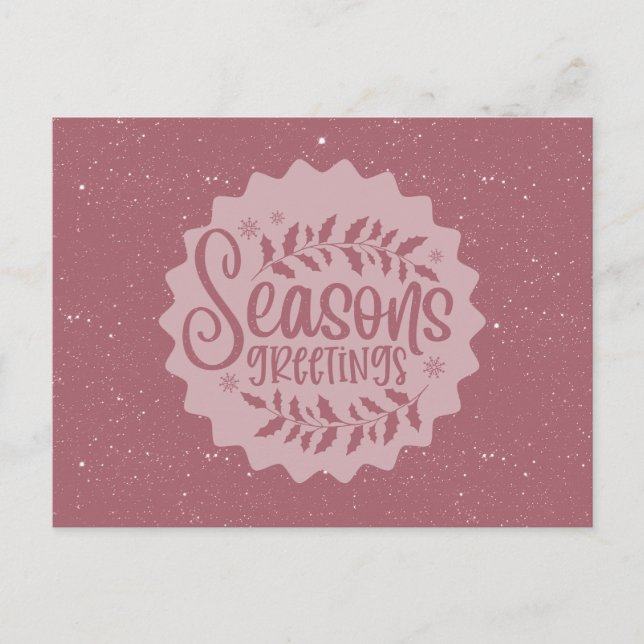 Carte Postale Season's Greetings Christmas Script (Devant)