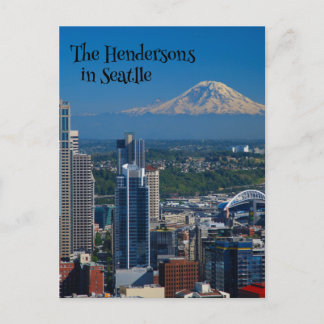 Carte Postale Seattle avec le Mont Rainier Photographie
