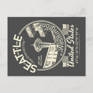 CARTE POSTALE SEATTLE CITY ICON - WASHINGTON VINTAGE