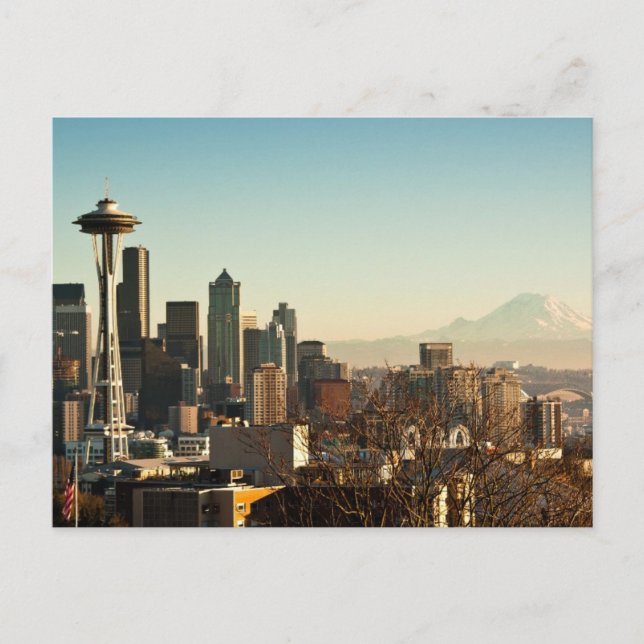 Carte Postale Seattle skyline et Space Needle (Devant)