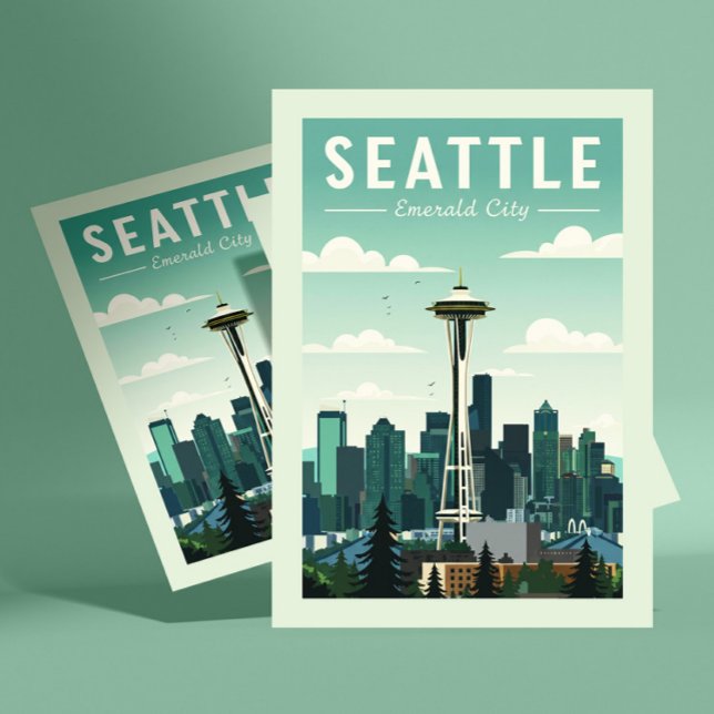 Carte Postale Seattle vintage (Créateur téléchargé)