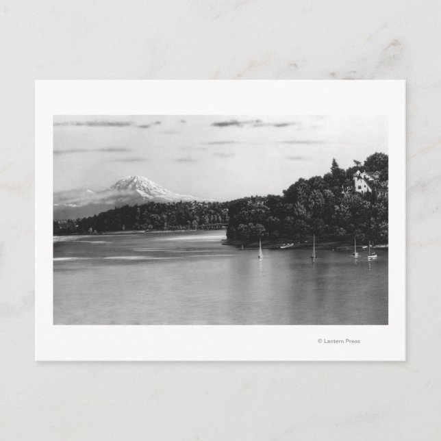 Carte Postale Seattle, WA Lake Washington View et Rainier (Devant)