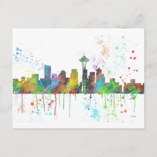 CARTE POSTALE SEATTLE WASHINGTON SKYLINE