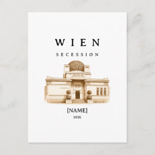 Carte Postale Sécession viennoise personnalisée   Nom & Année