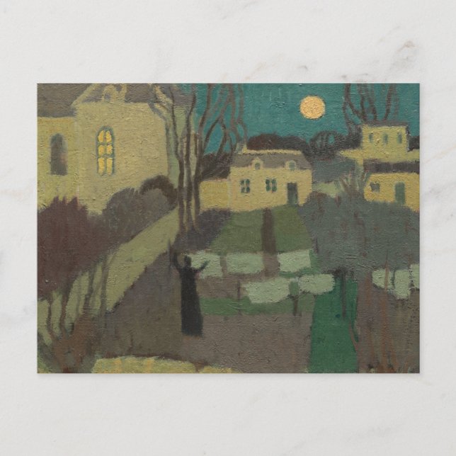 Carte Postale Sécher le lin, ou Lune au Prieuré : (Devant)