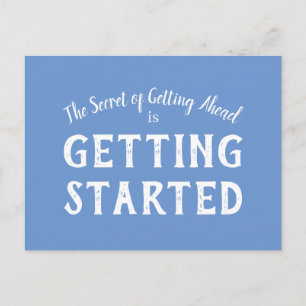 Carte Postale Secret de succès Motivational Life Citation bleue