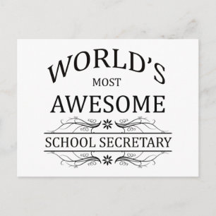 Carte Postale Secrétaire scolaire le plus génial du monde