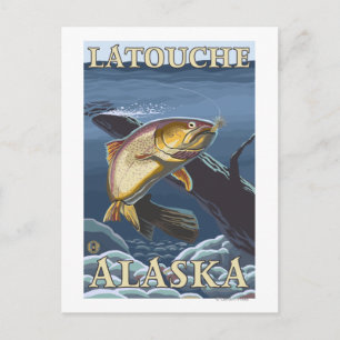 Carte Postale Section de la pêche à la truite - Latouche, Alaska