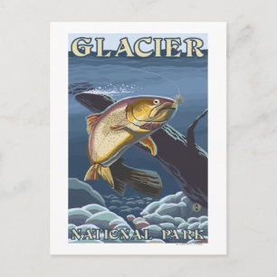 Carte Postale Section transversale de la pêche à la truite