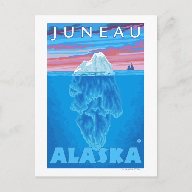 Carte Postale Section transversale Iceberg - Juneau, Alaska (Devant)