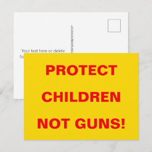 Carte Postale Sécurité des enfants PROTÉGEONS LES ENFANTS PAS LE