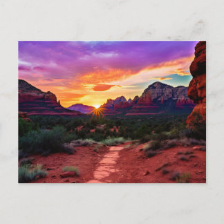 Carte Postale Sedona Arizona Red Rocks Nature Beau coucher de so