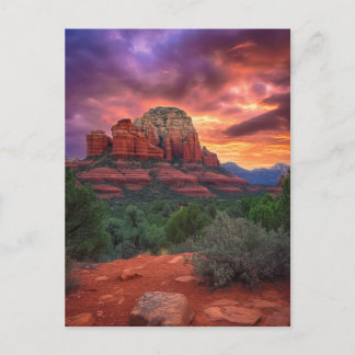 Carte Postale Sedona Arizona Red Rocks Nature Beau coucher de so