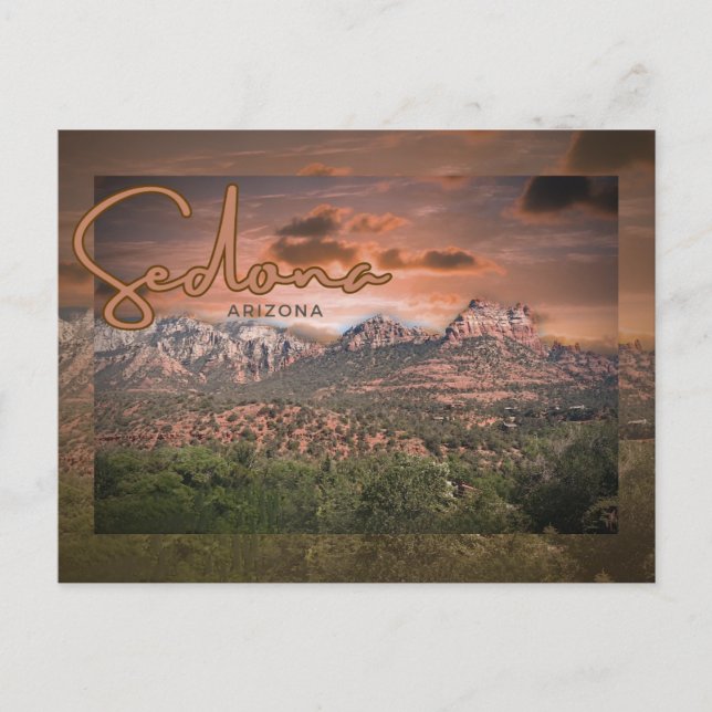Carte Postale Sedona, Arizona Sunset Surreal (Devant)