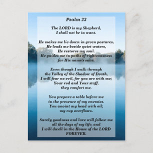 Carte Postale Seigneur est mon berger Psaume 23 Verset biblique 